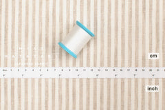 DEADSTOCK Japanese Fabric Yarn-dyed 100% Linen Stripes with Red Selvedge - 50cm