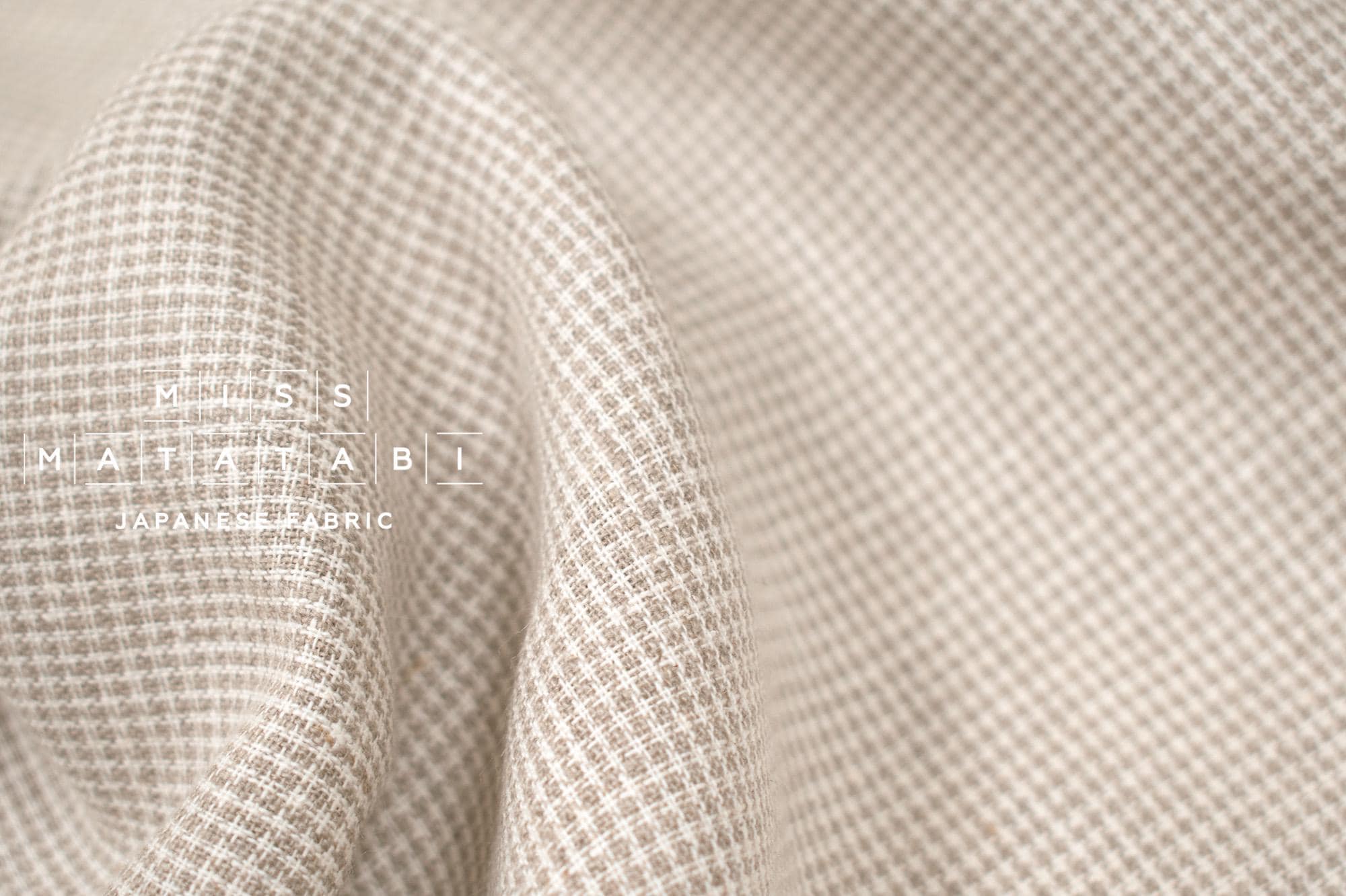 DEADSTOCK Japanese Fabric Yarn-dyed 100% Linen Tiny Herringbone with Red Selvedge - 50cm
