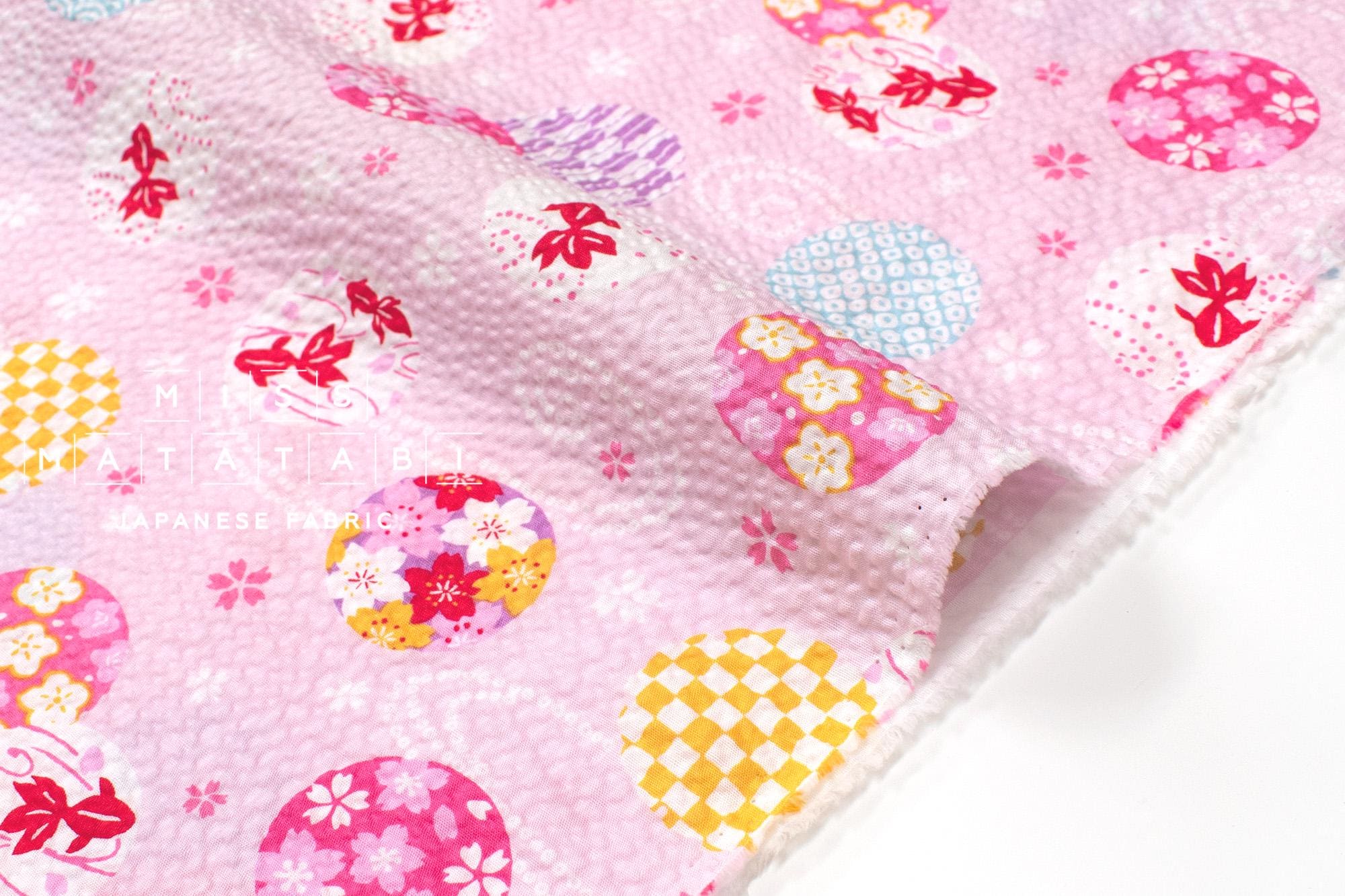 Japanese Fabric Natsu Matsuri Ripple - pink - 50cm