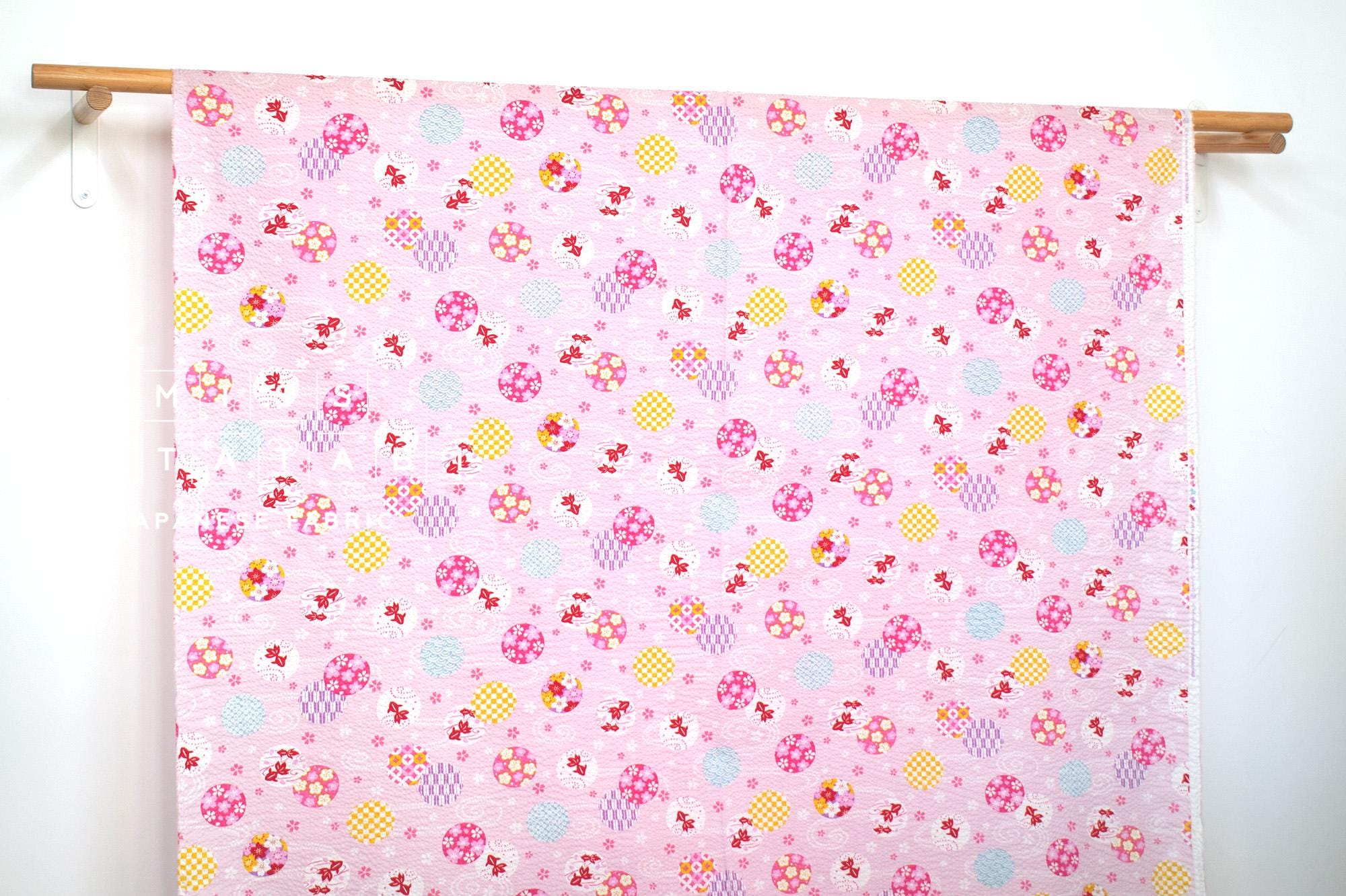 Japanese Fabric Natsu Matsuri Ripple - pink - 50cm