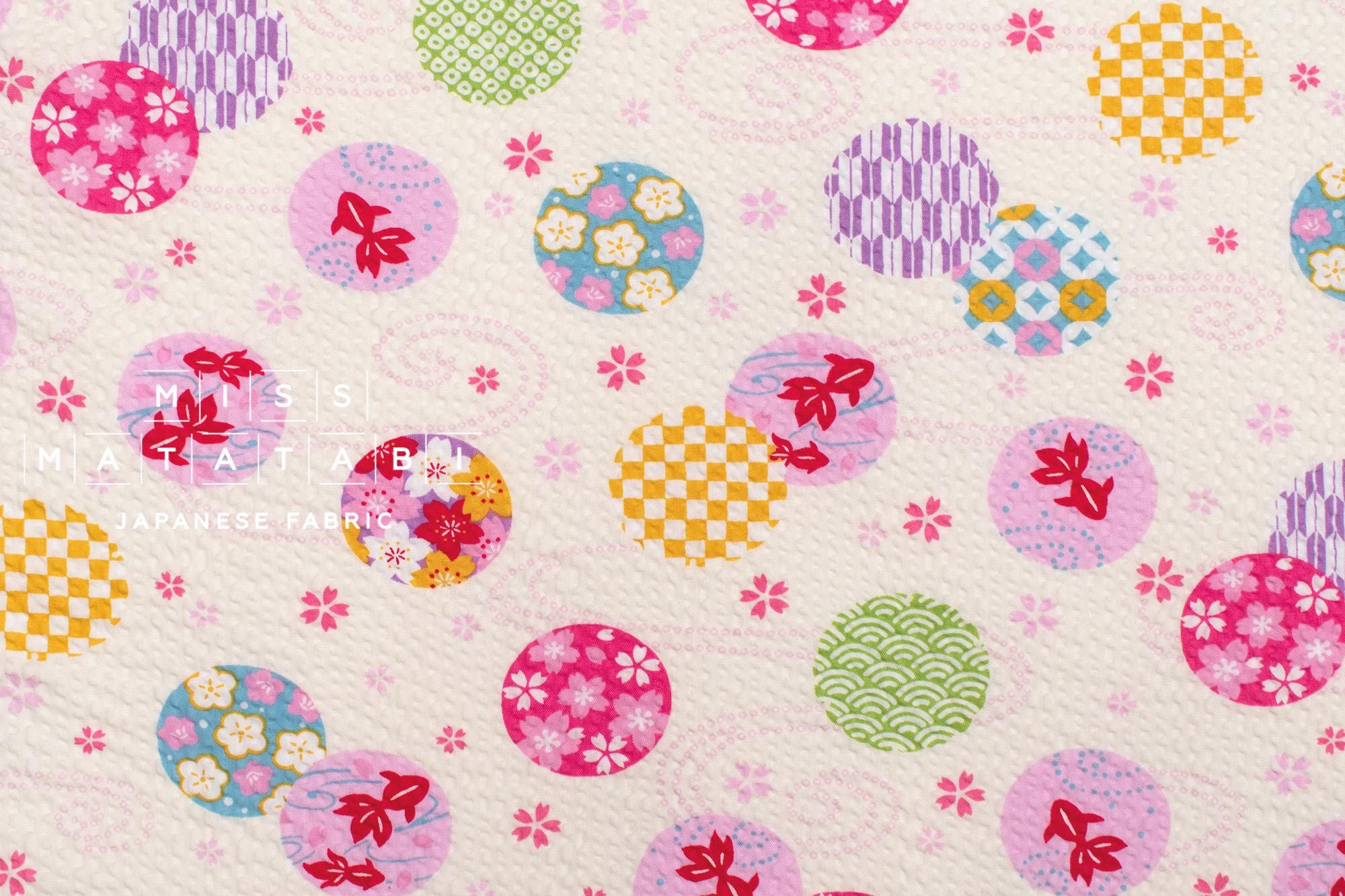 Japanese Fabric Natsu Matsuri Ripple - cream - 50cm