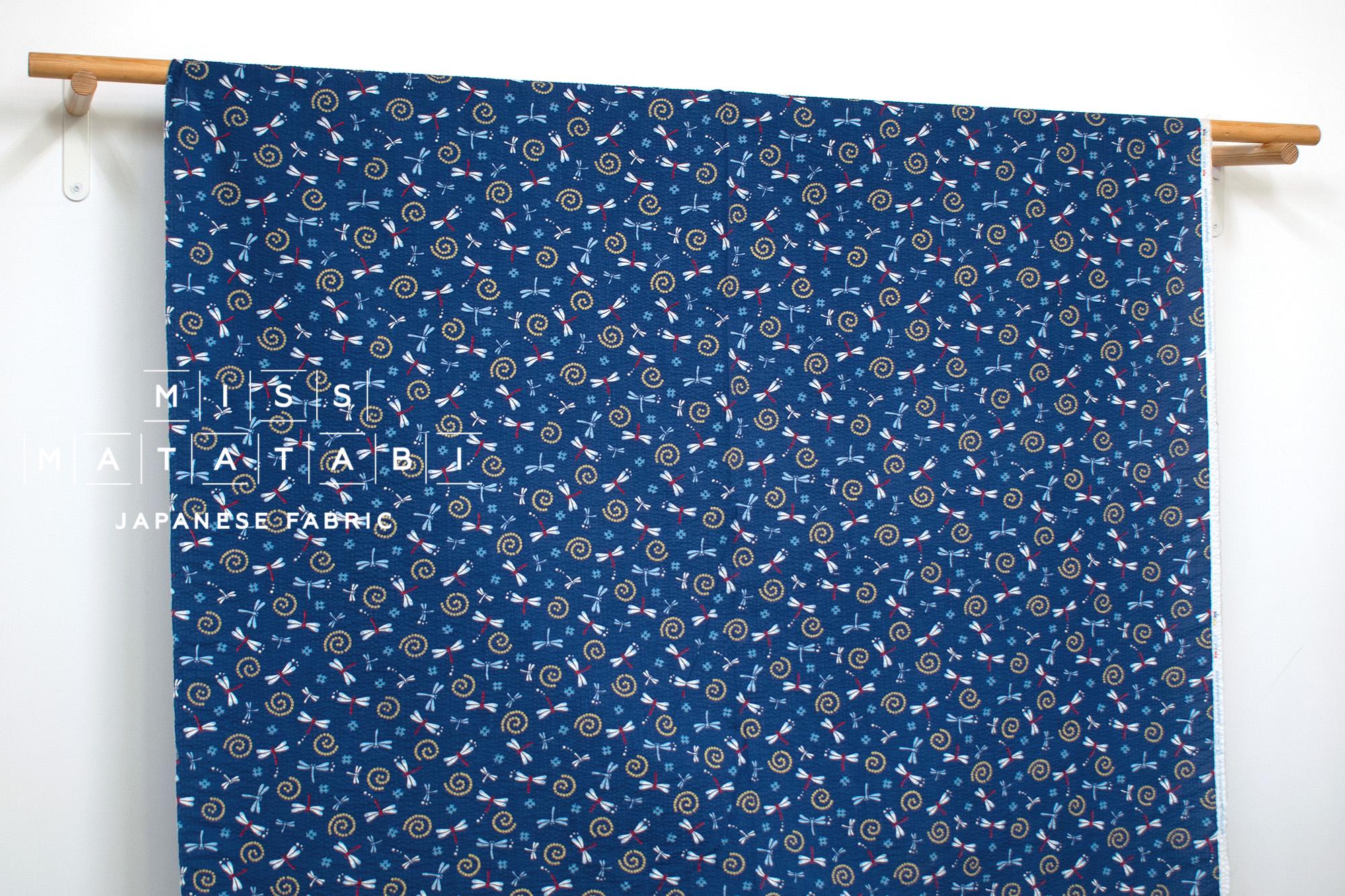 Japanese Fabric Tombo Ripple - blue - 50cm