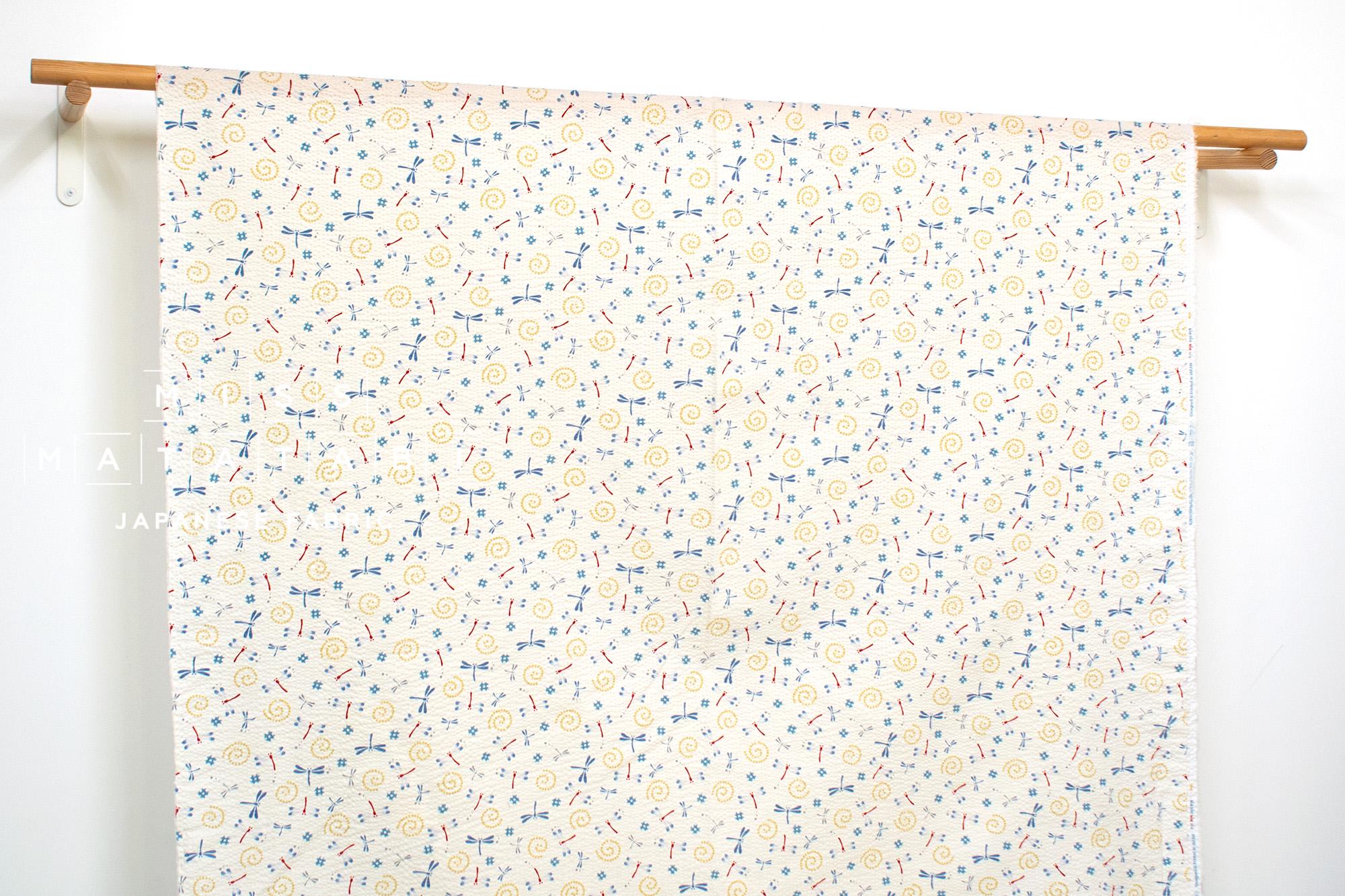 Japanese Fabric Tombo Ripple - cream - 50cm