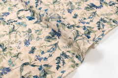 Japanese Fabric Cotton Linen Ripple Nature - blue - 50cm
