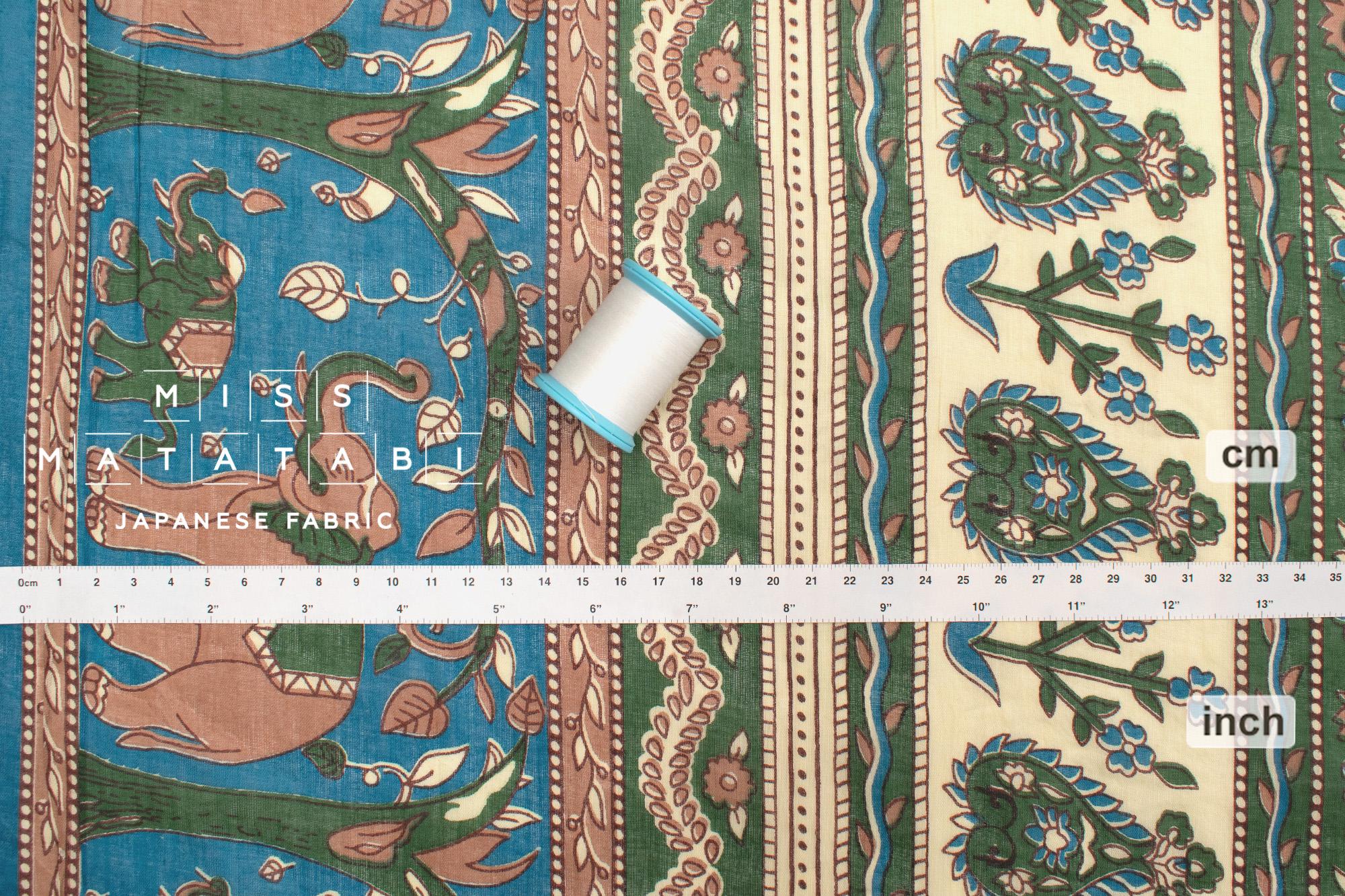 Hand Printed Indian Cotton Voile - C3 - 50cm