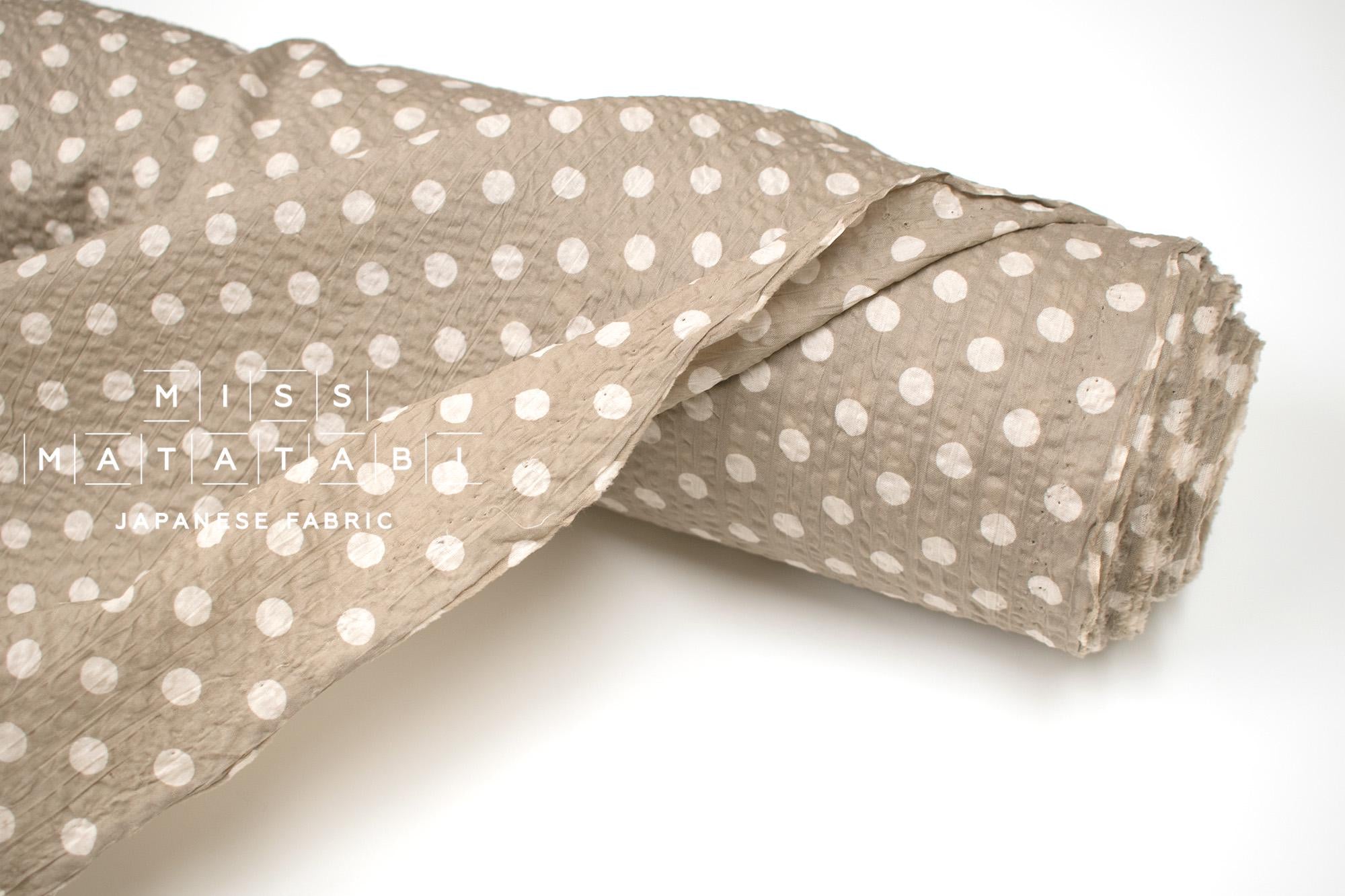 DEADSTOCK Japanese Fabric Dotty Ripple - taupe - 50cm