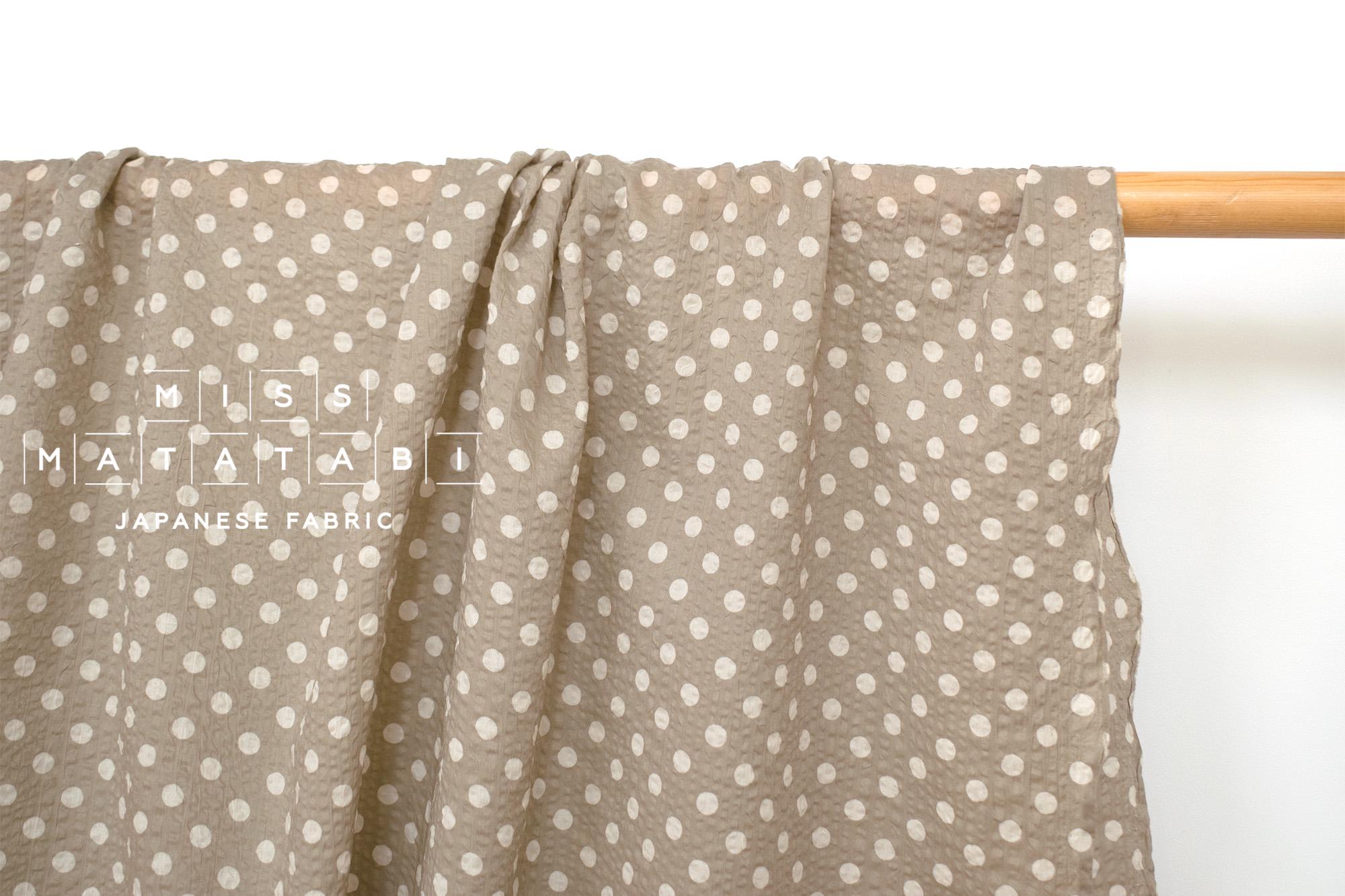 DEADSTOCK Japanese Fabric Dotty Ripple - taupe - 50cm