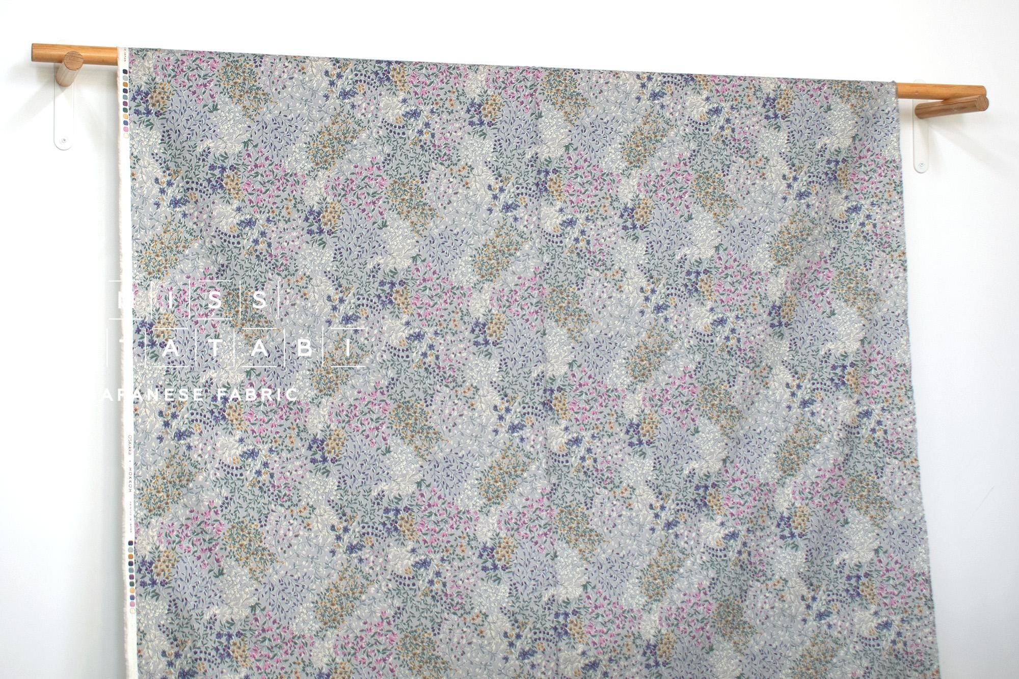 Japanese Fabric Waku Brushed Cotton - grey - 50cm