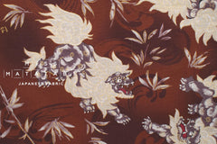 Japanese Fabric Komainu - earth, metallic gold - 50cm