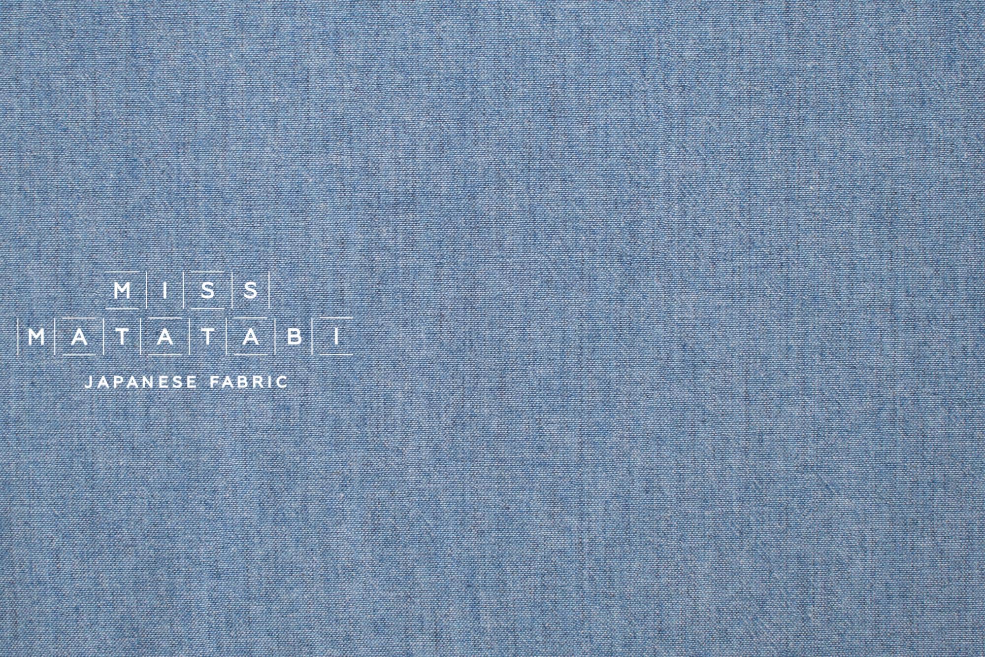 Japanese Fabric Yarn-Dyed Murazome Solids - chambray blue - 50cm