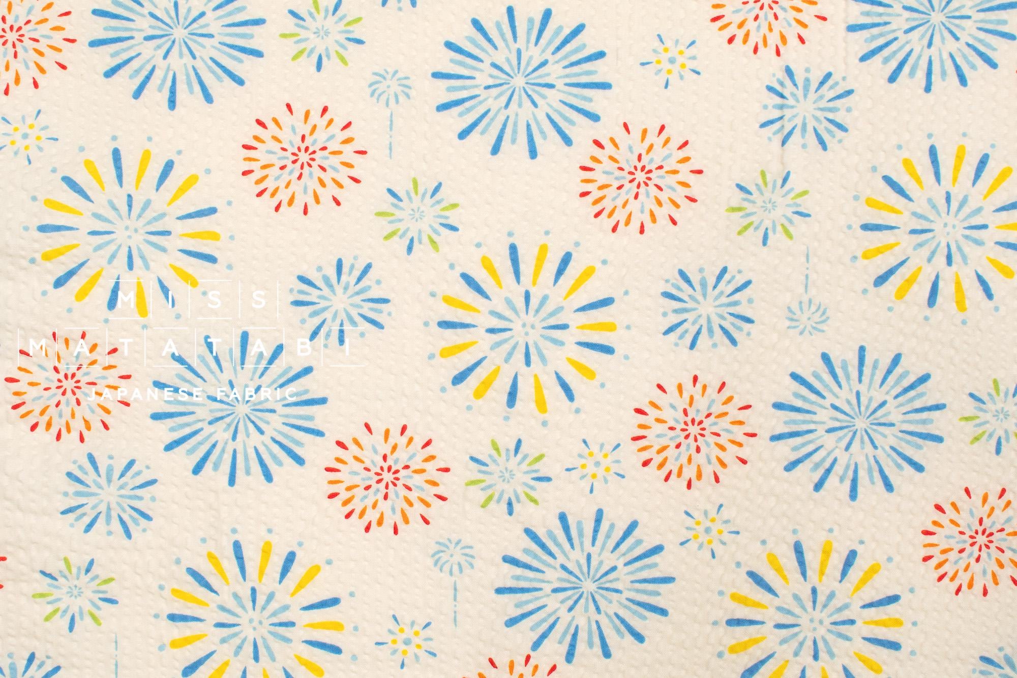 Japanese Fabric Hanabi Ripple - cream - 50cm