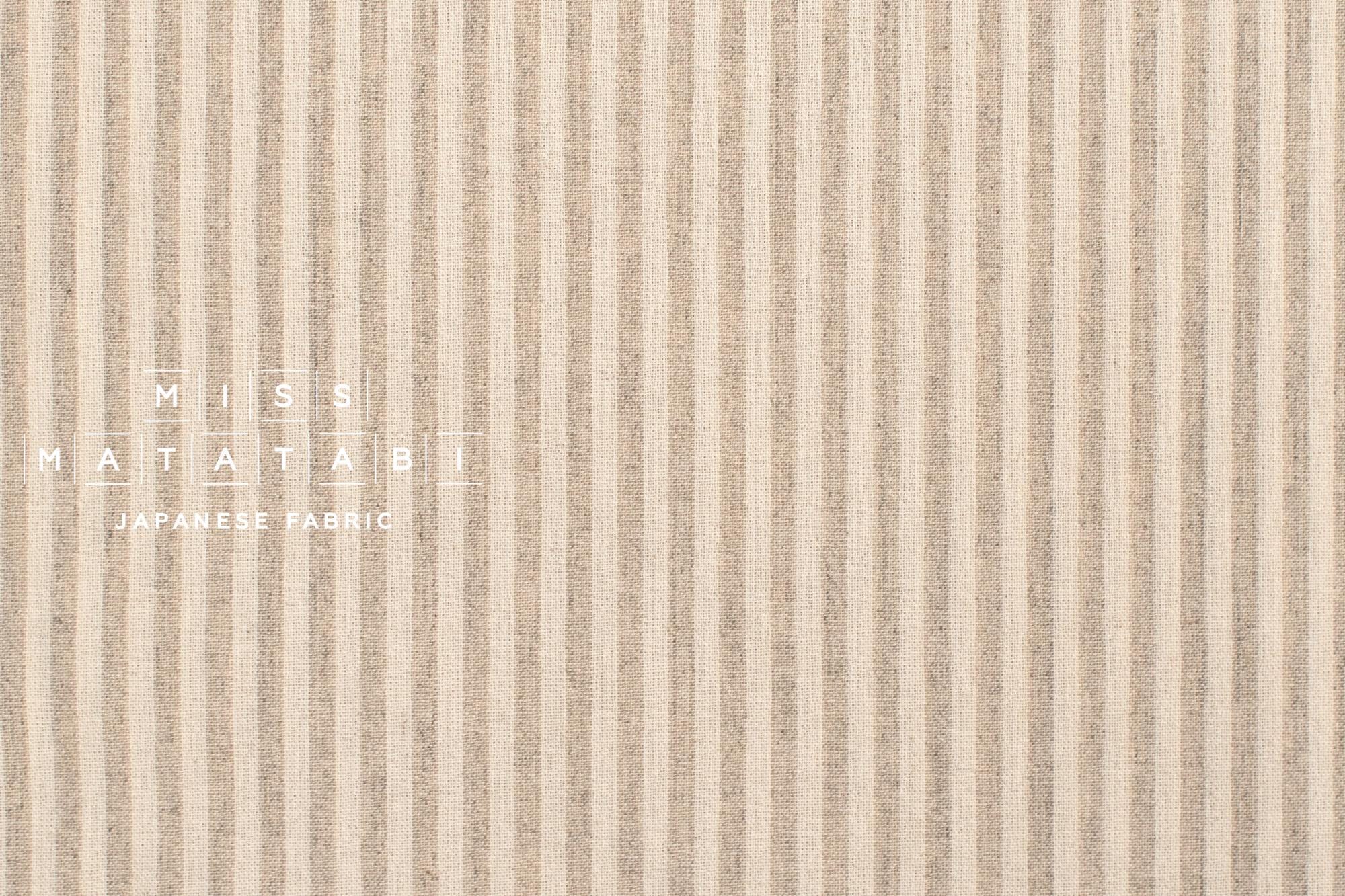 Japanese Fabric Yarn-Dyed Murazome Stripes - stone - 50cm