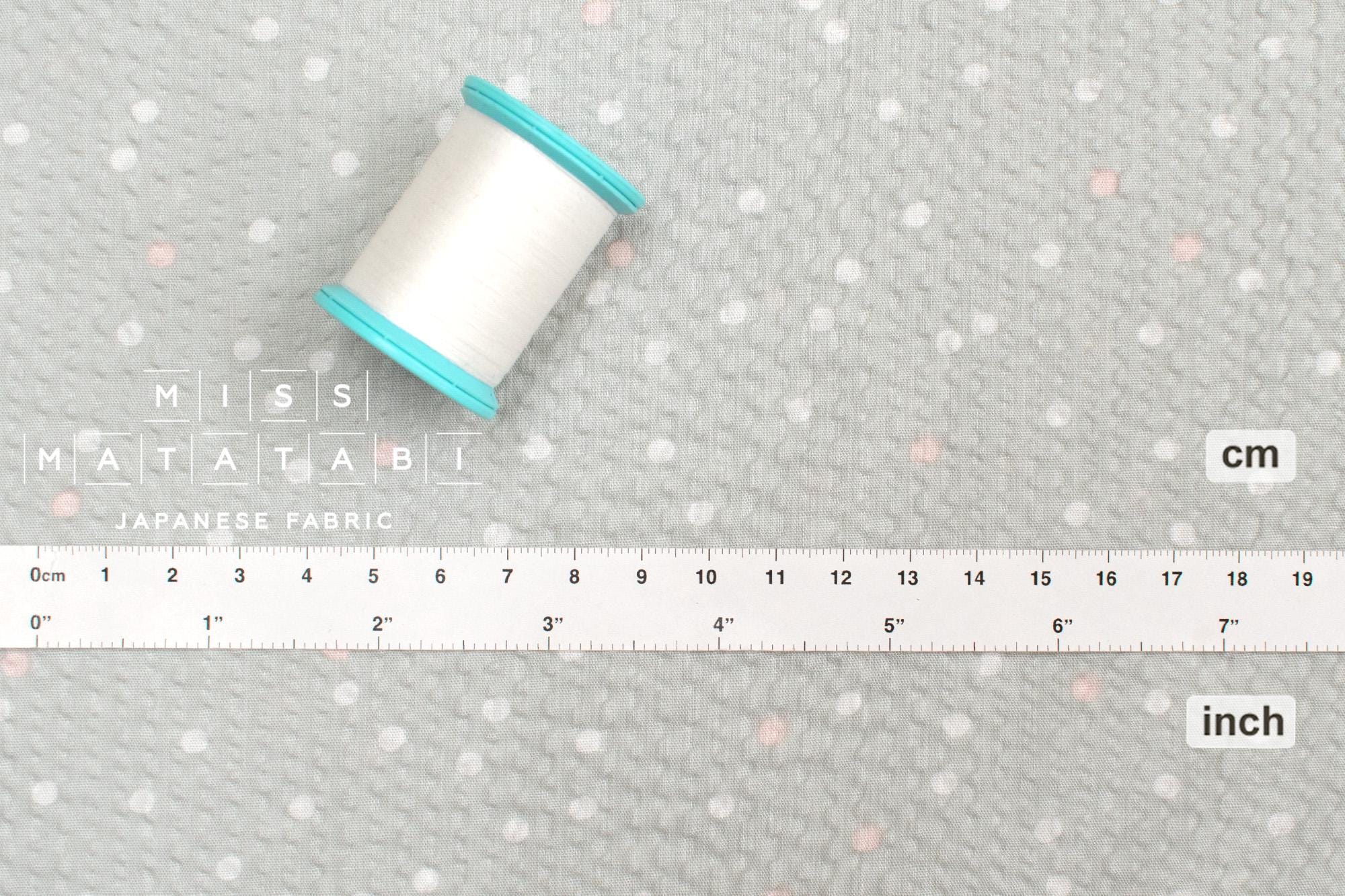 Japanese Fabric Multi Dots Ripple - pale grey green - 50cm