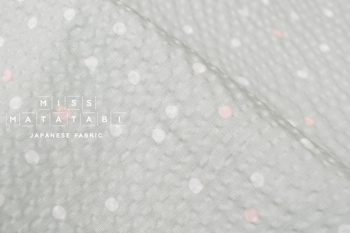 Japanese Fabric Multi Dots Ripple - pale grey green - 50cm
