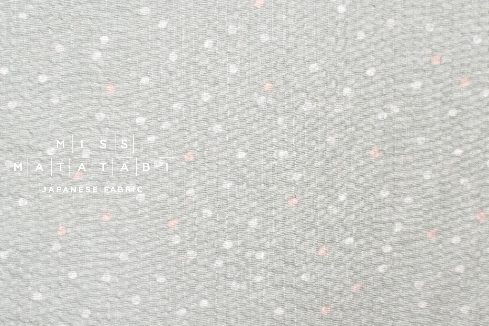 Japanese Fabric Multi Dots Ripple - pale grey green - 50cm