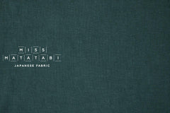 DEADSTOCK Japanese Fabric Shokunin Collection Orihimedaki Washed Linen - forest green - 50cm