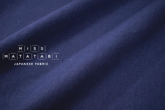 DEADSTOCK Japanese Fabric Shokunin Collection Orihimedaki Washed Linen - blue - 50cm