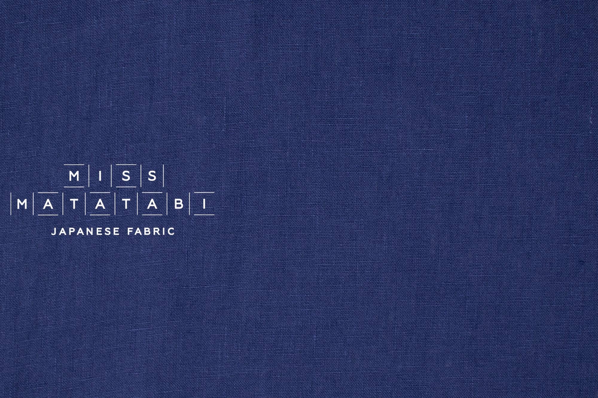 DEADSTOCK Japanese Fabric Shokunin Collection Orihimedaki Washed Linen - blue - 50cm