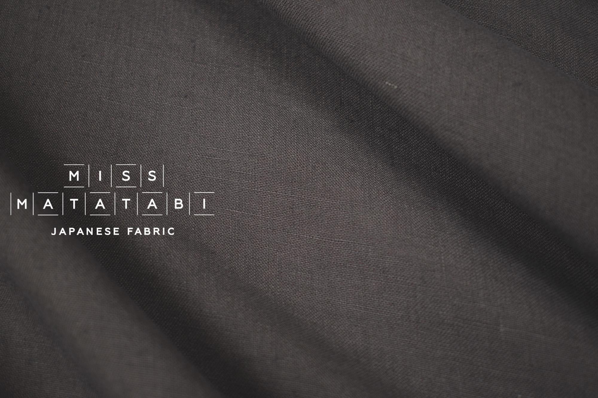 DEADSTOCK Japanese Fabric Shokunin Collection Orihimedaki Washed Linen - chocolate grey - 50cm