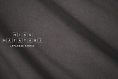 DEADSTOCK Japanese Fabric Shokunin Collection Orihimedaki Washed Linen - chocolate grey - 50cm
