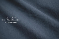 DEADSTOCK Japanese Fabric Shokunin Collection Orihimedaki Washed Linen - blue charcoal - 50cm