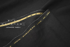 DEADSTOCK Japanese Fabric Shokunin Collection Orihimedaki Washed Linen - black - 50cm