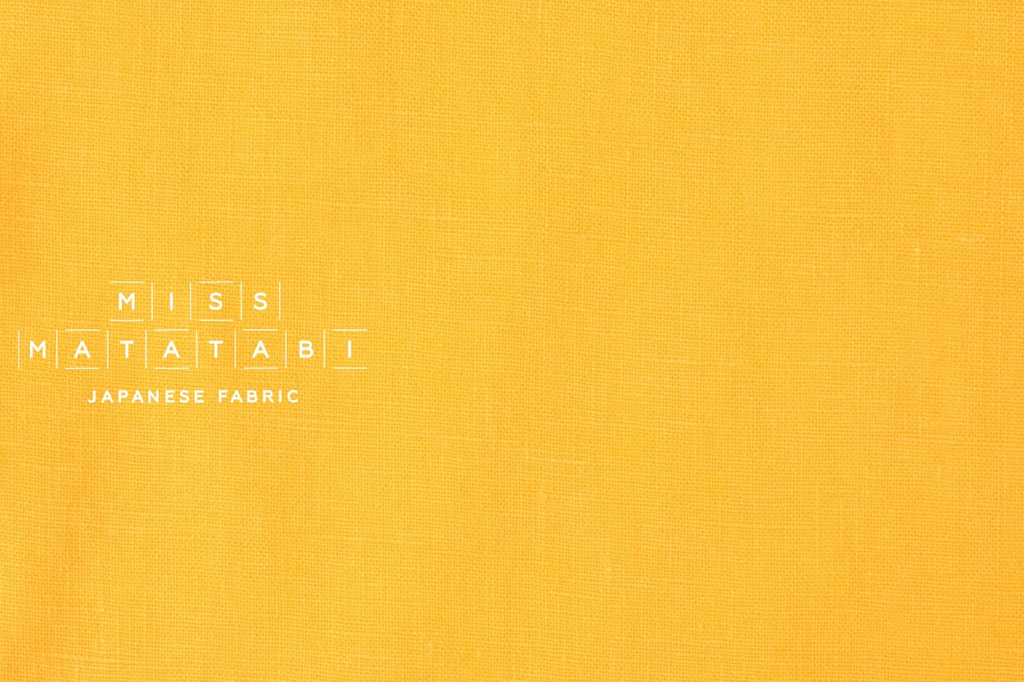 DEADSTOCK Japanese Fabric Shokunin Collection Orihimedaki Washed Linen - yellow - 50cm