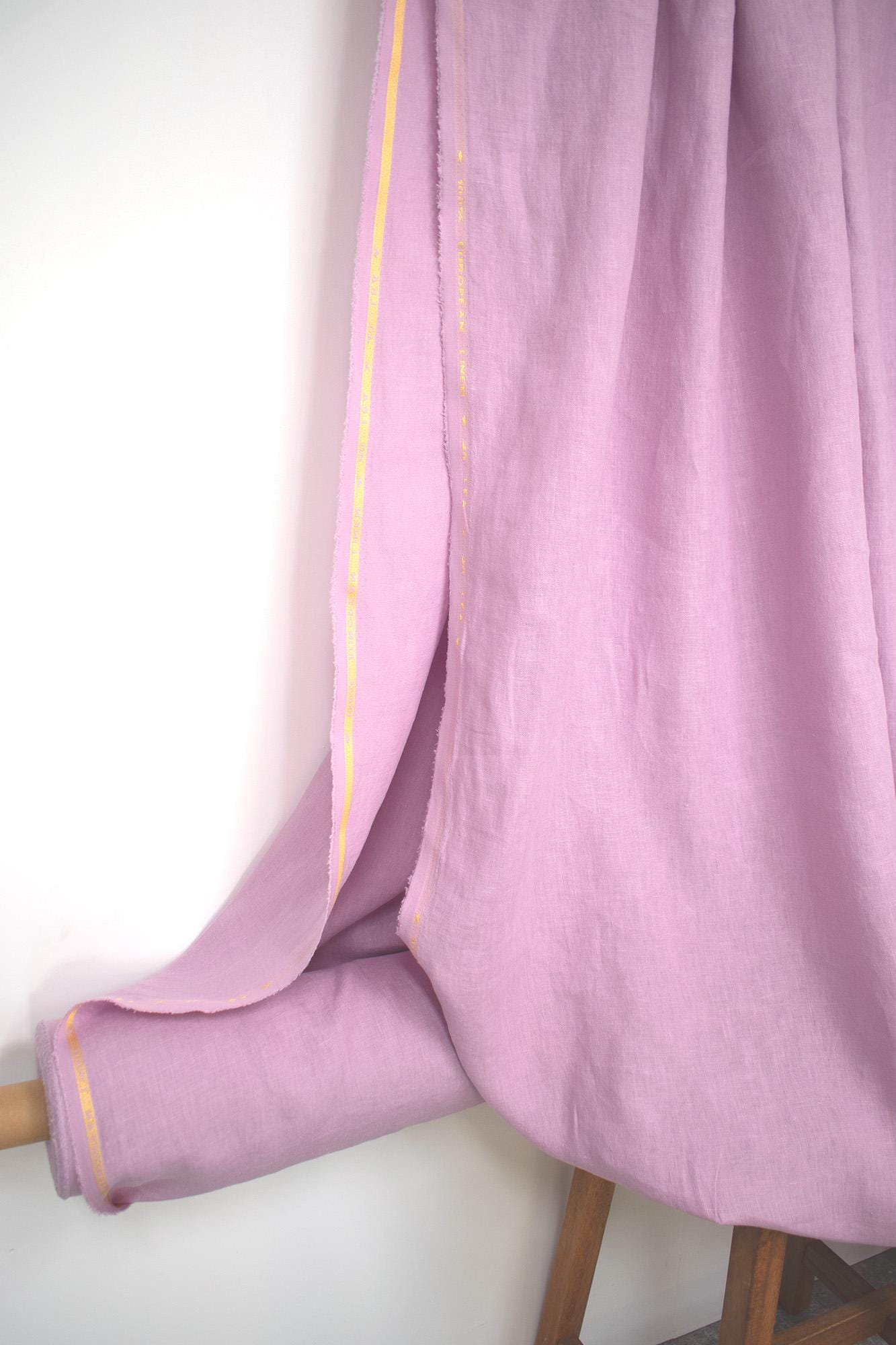 DEADSTOCK Japanese Fabric Shokunin Collection Orihimedaki Washed Linen - lilac - 50cm