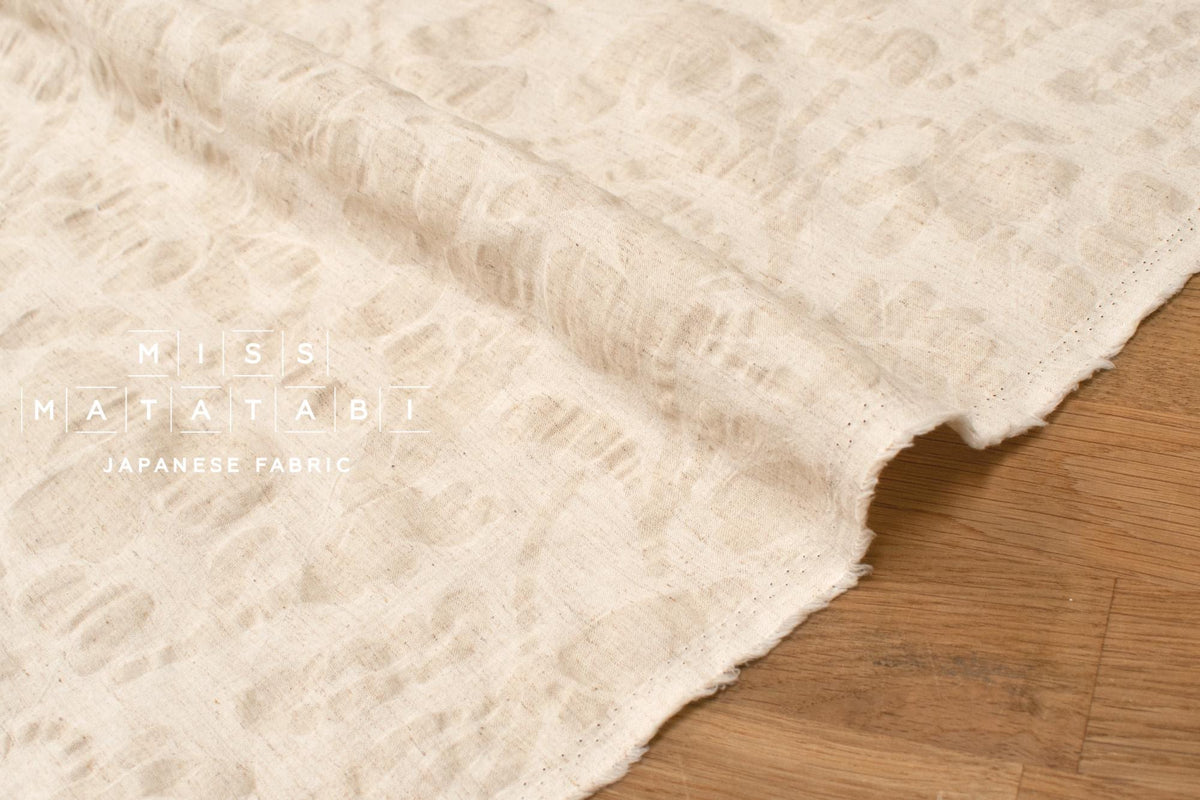 Japanese Fabric Cotton Linen Ripple Petals - natural beige - 50cm