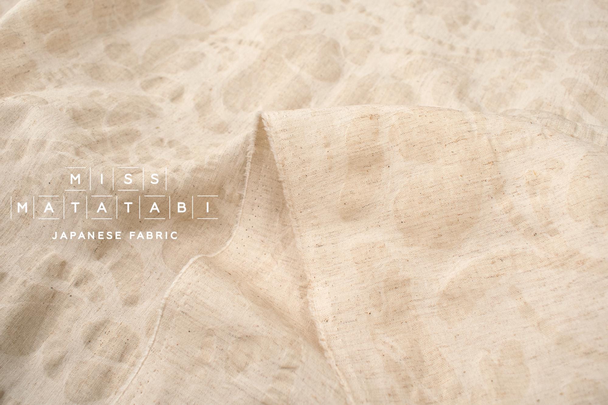 Japanese Fabric Cotton Linen Ripple Petals - natural beige - 50cm