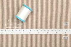 Japanese Fabric Yarn Dyed Shijira Seersucker Small Stripes - milk tea - 50cm