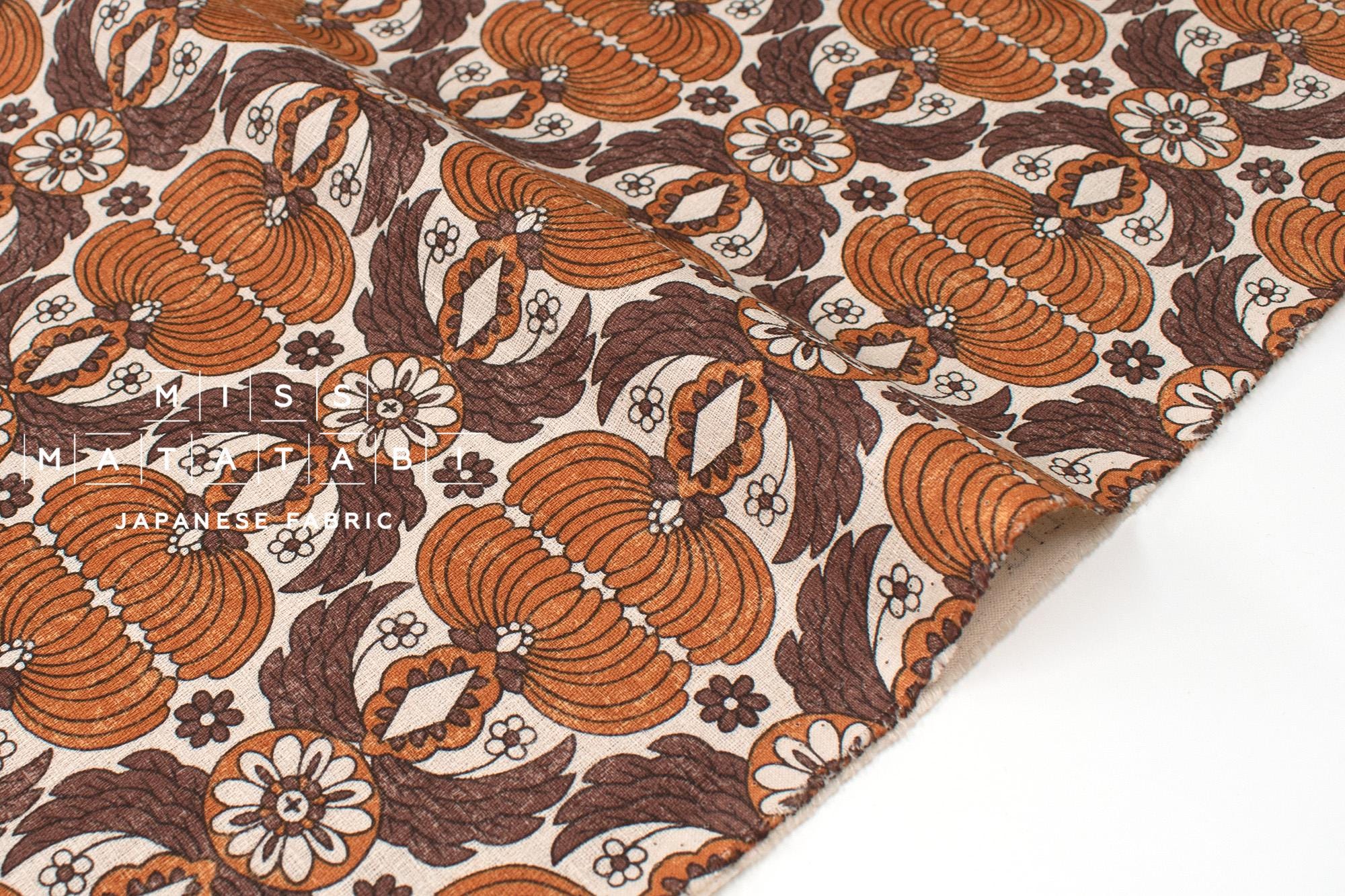 Japanese Fabric Sopo Retro Vintage - orange - 50cm