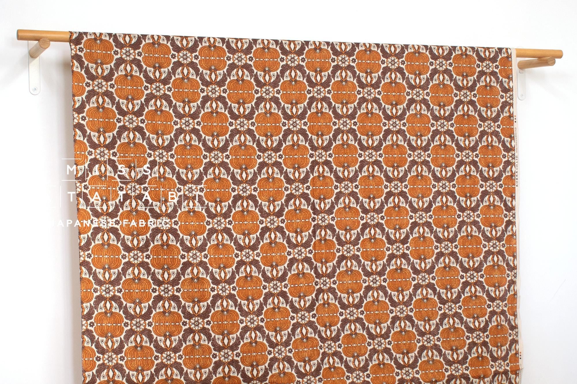 Japanese Fabric Sopo Retro Vintage - orange - 50cm