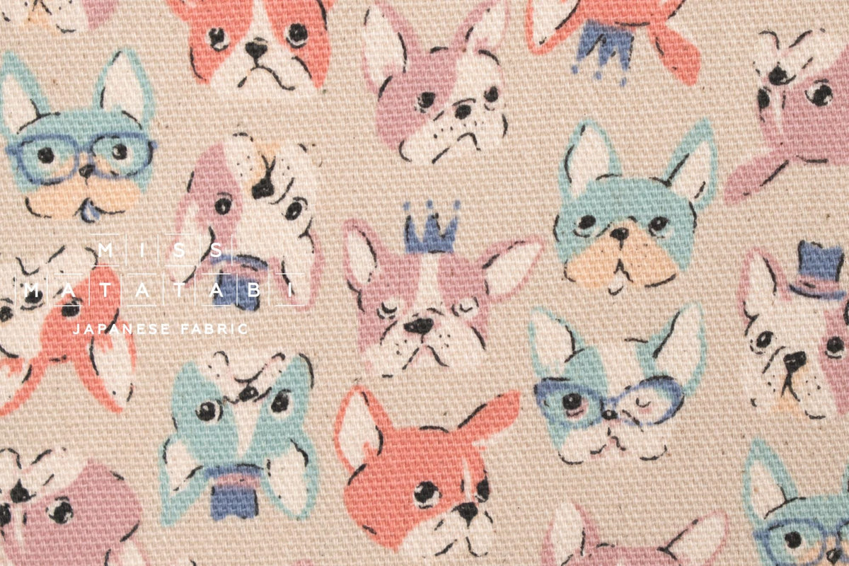 Japanese Fabric Frenchie - pastels - 50cm