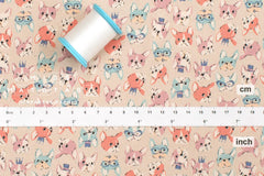 Japanese Fabric Frenchie - pastels - 50cm