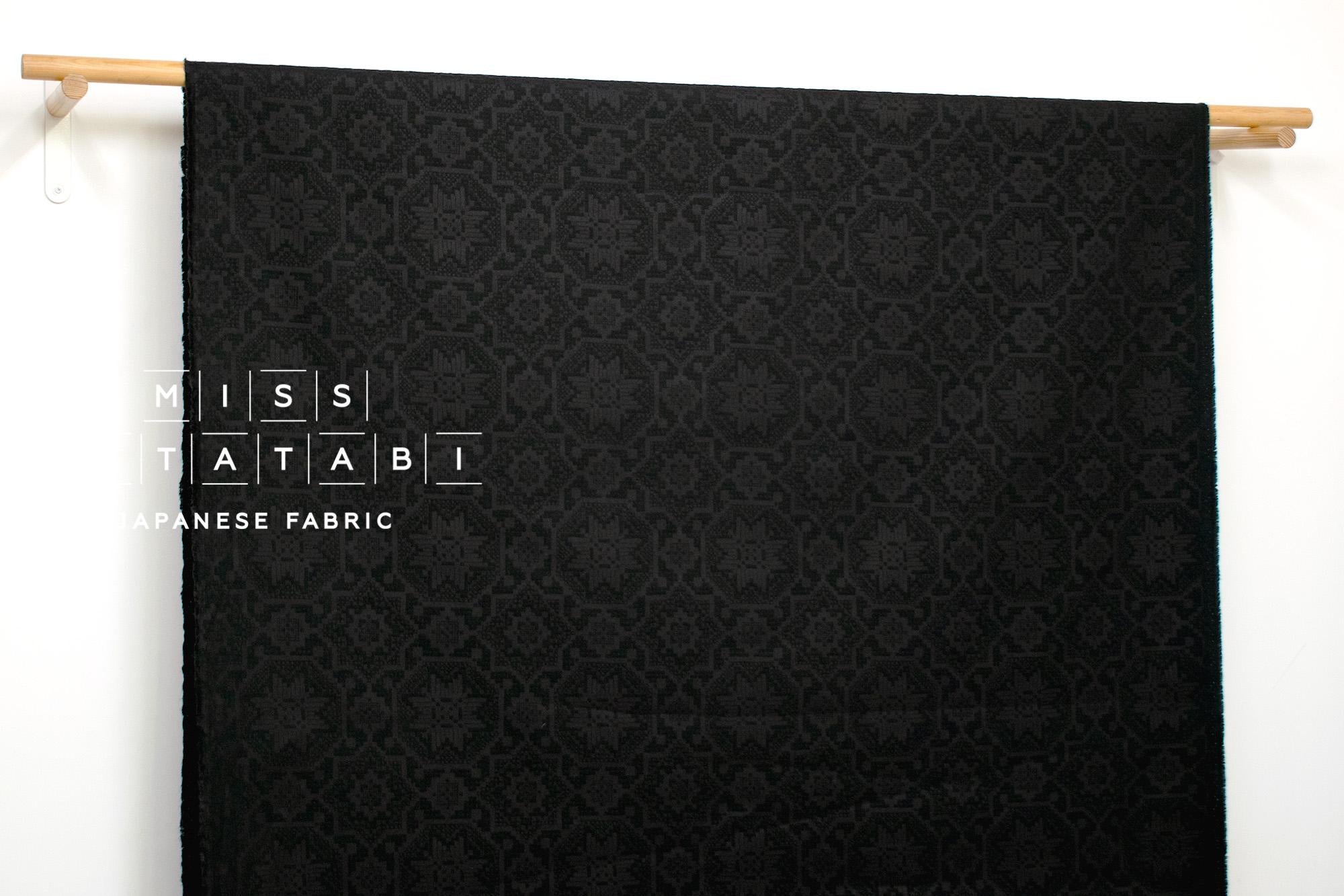 Japanese Fabric Brushed Negative Space - black - 50cm