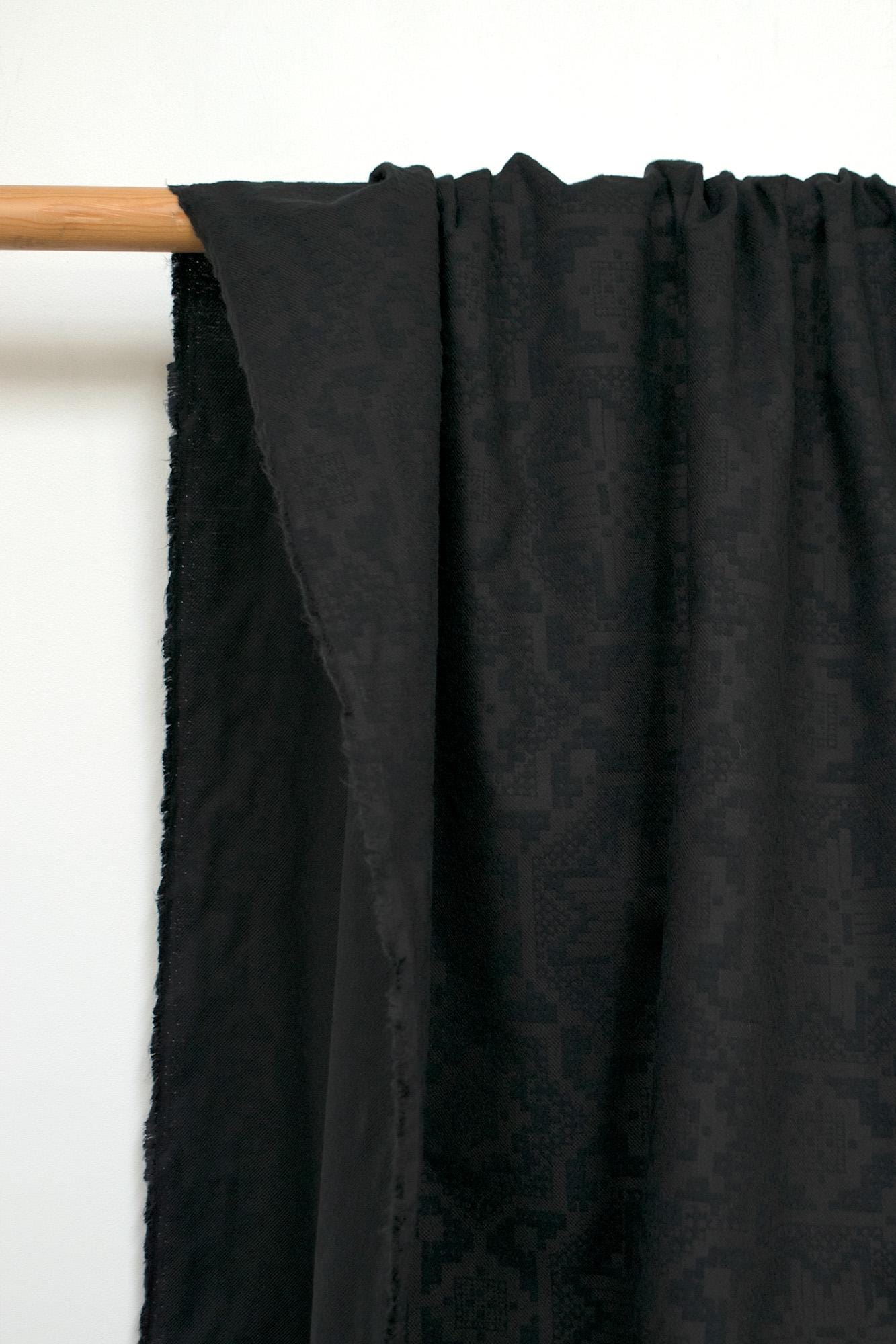 Japanese Fabric Brushed Negative Space - black - 50cm