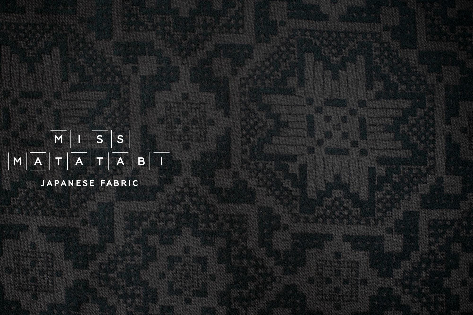 Japanese Fabric Brushed Negative Space - black - 50cm