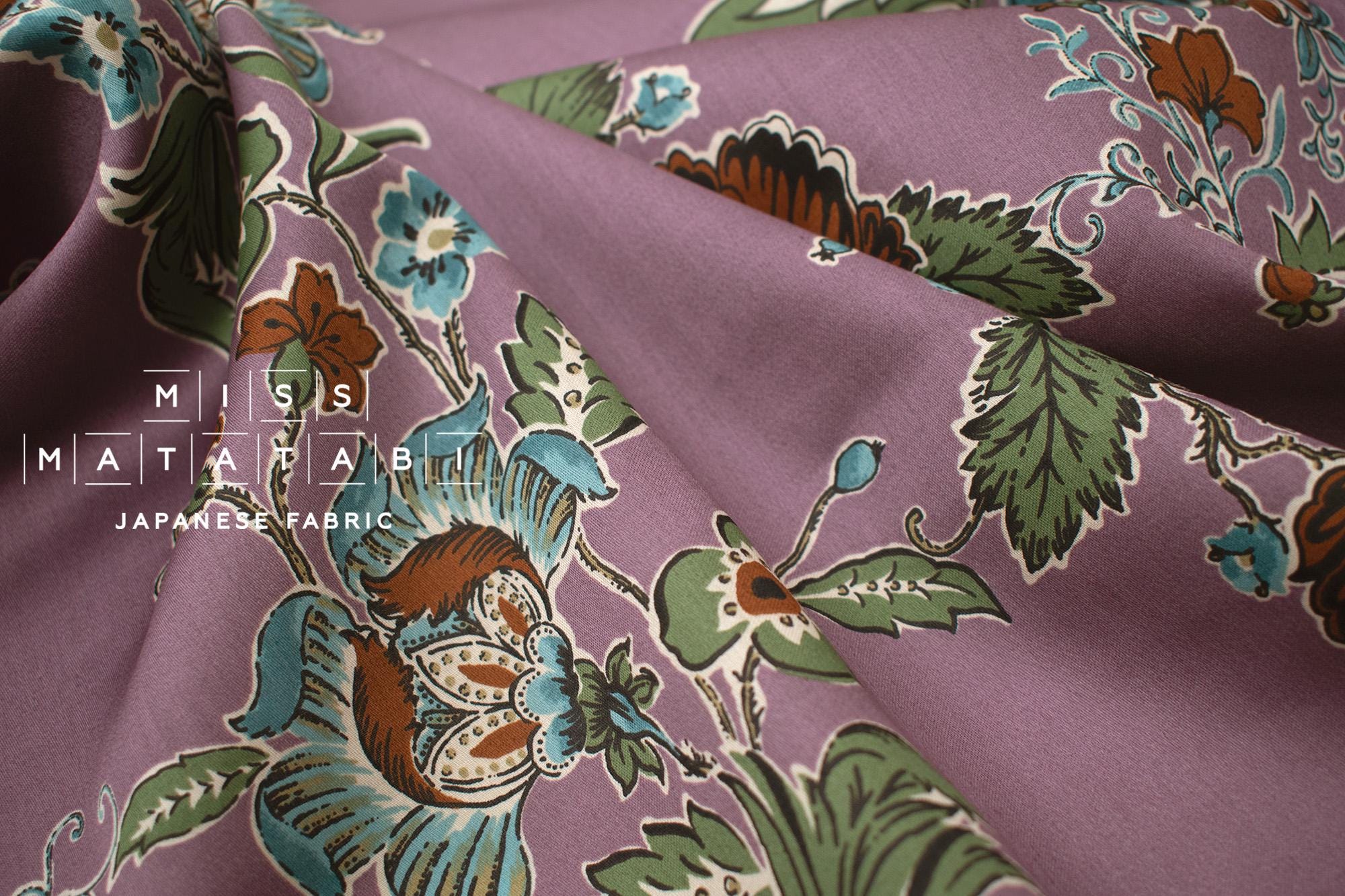 Japanese Fabric Trailing Floral - dusty lilac - 50cm