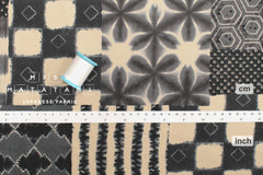 Japanese Fabric Shibori Style Patch - black, grey - 50cm