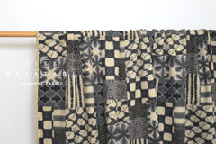 Japanese Fabric Shibori Style Patch - black, grey - 50cm