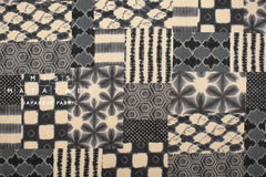 Japanese Fabric Shibori Style Patch - black, grey - 50cm