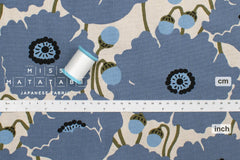 Japanese Fabric Poppies - blue - 50cm