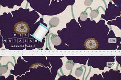 Japanese Fabric Poppies - purple - 50cm