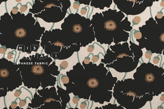Japanese Fabric Poppies - black - 50cm