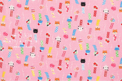 Japanese Fabric Windchimes - pink - 50cm