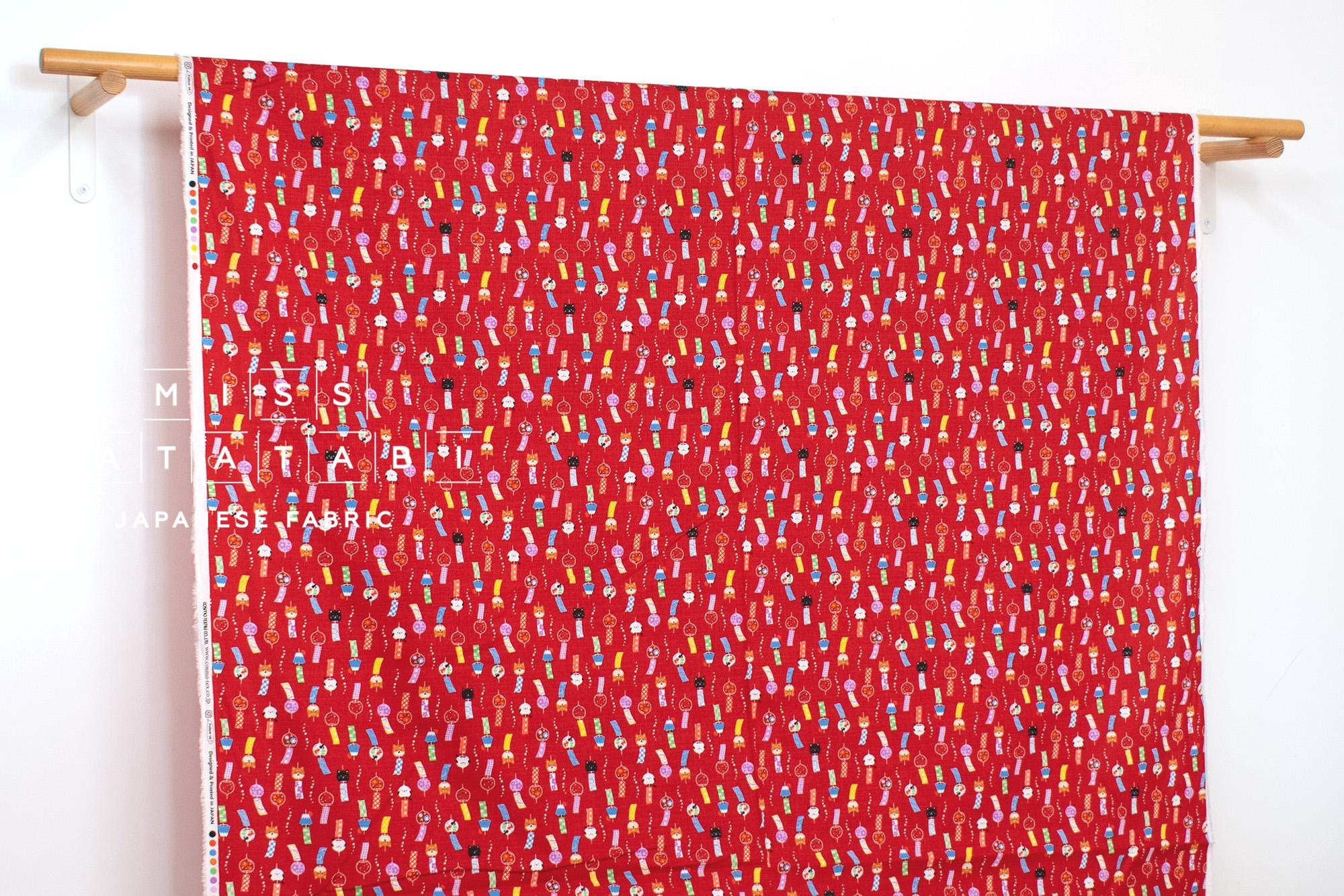 Japanese Fabric Windchimes - red - 50cm