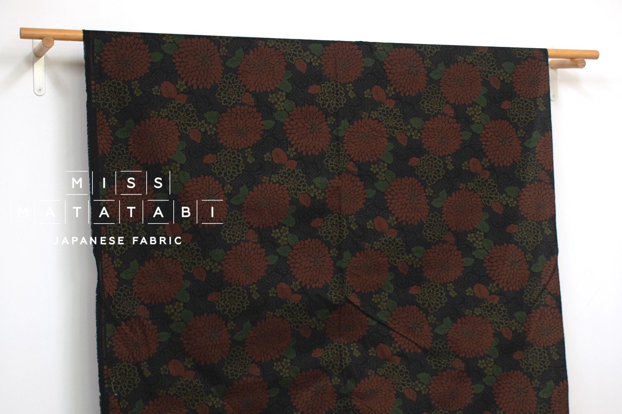Japanese Fabric Wa Ohana - black - 50cm