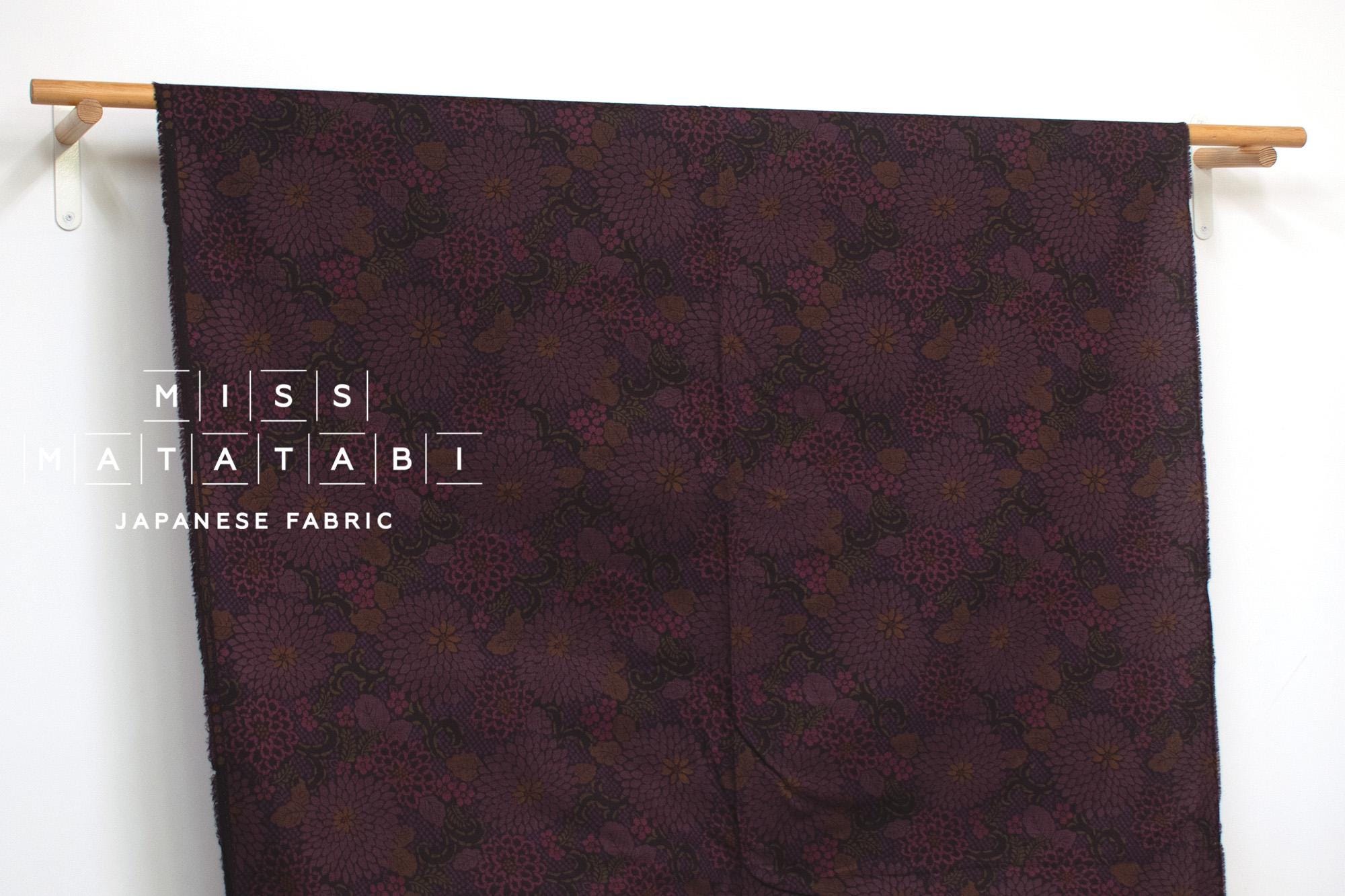 Japanese Fabric Wa Ohana - purple - 50cm