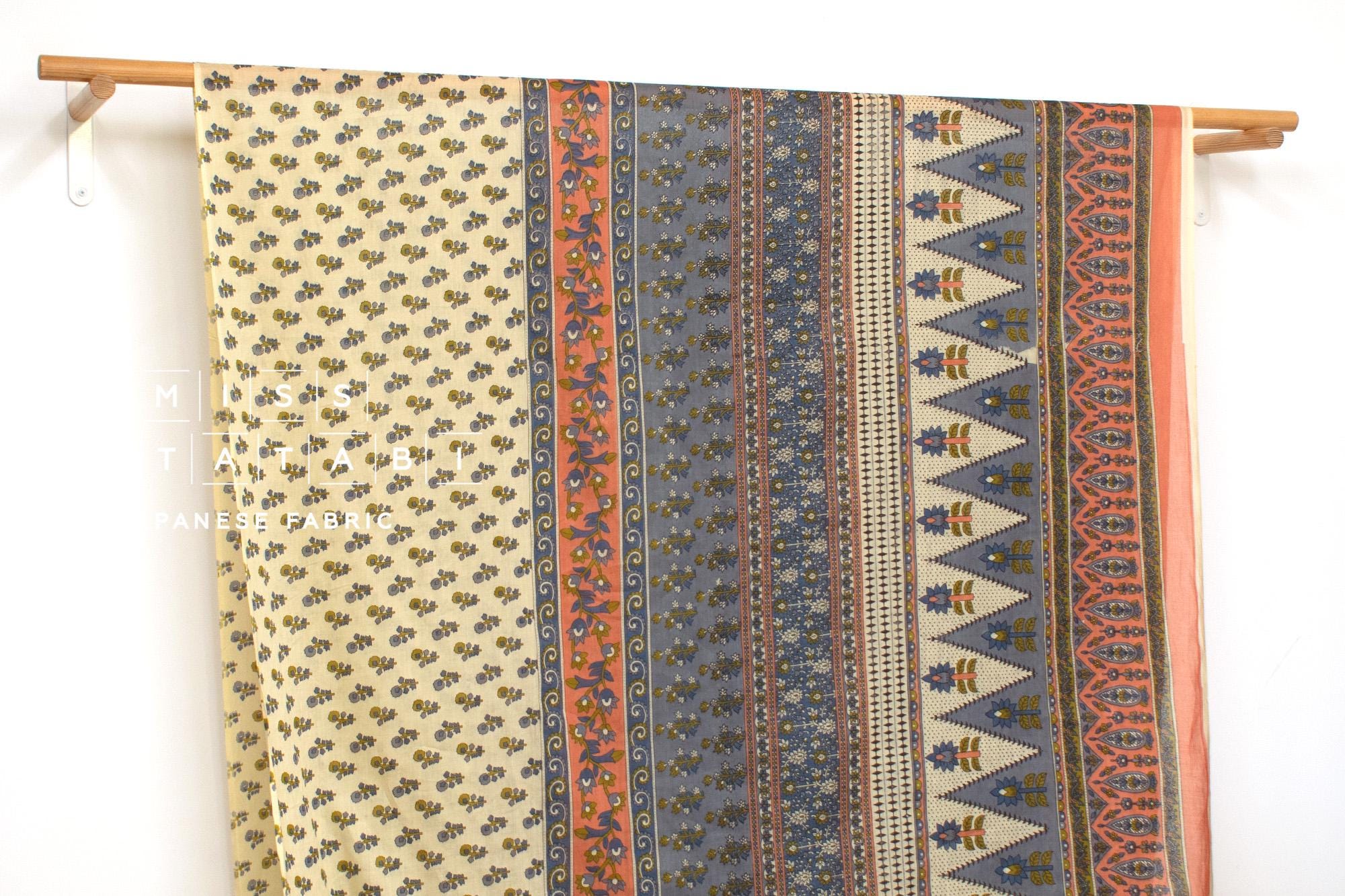 Hand Printed Indian Cotton Voile - A1 - 50cm